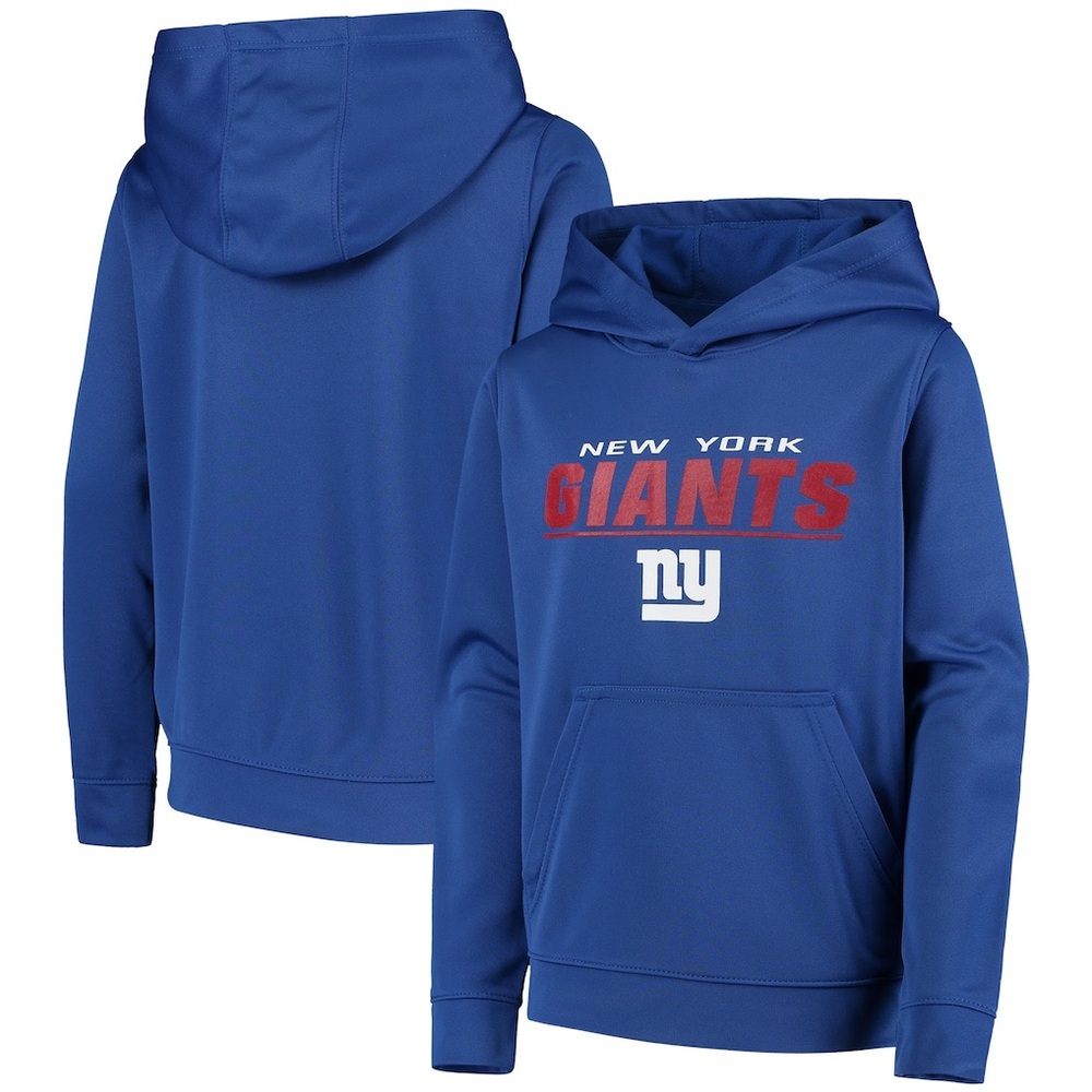 NFL Team Apparel New York Giants Youth Pullover Hoodie, Size M (10/12)